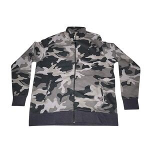 Flint Park Men's Camo Court Jacket | Black Grey | Size M